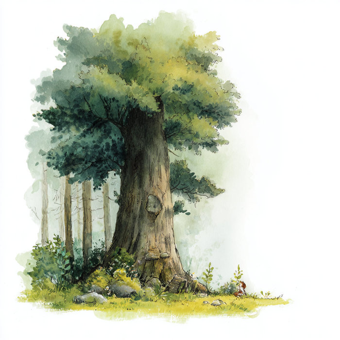 Kurze Märchen - Wie die Tiere einen Baum retteten